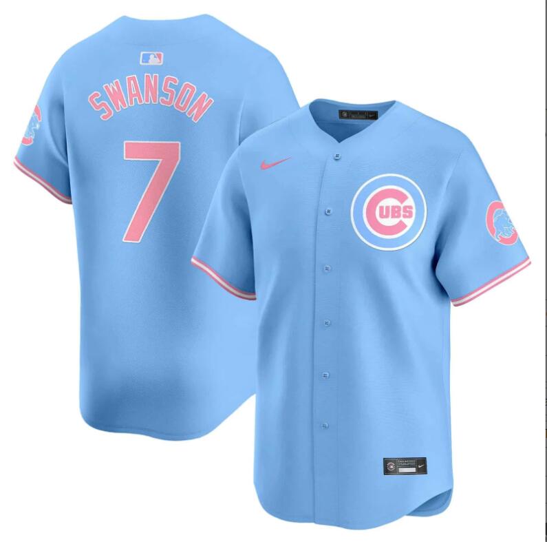 Men Chicago Cubs #7 Swanson blue 2024 Nike MLB jersey